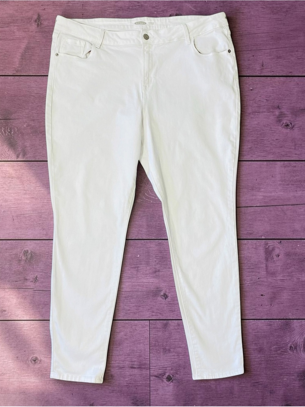 OLD NAVY White Rockstar Super Skinny Jeans